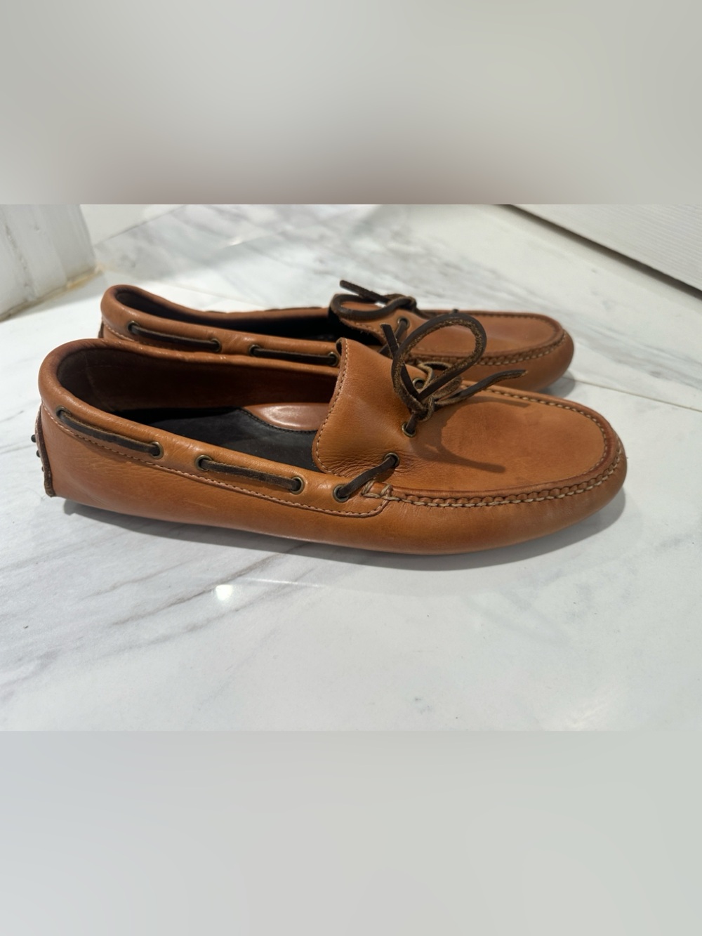 Cole Haan Brown Leather Boat Moccasins - Picture 1 of 4
